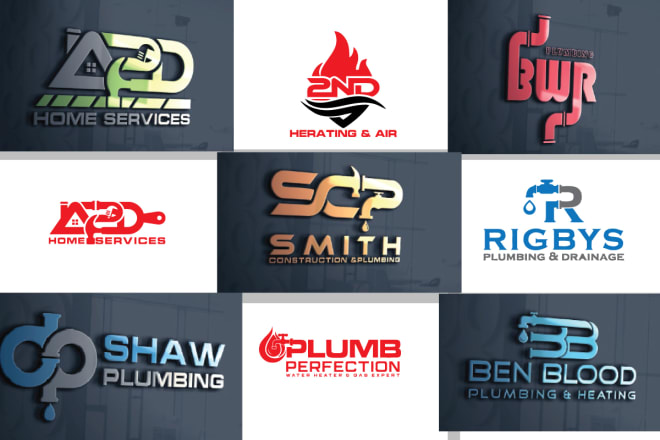 I will design plumbing heating cleaning air conditioning hvac oil gas logo