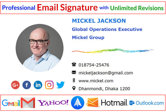 I will design professional clickable HTML email signature