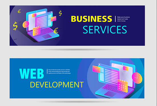 I will design professional web banners