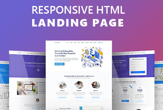 I will design responsive html landing page or sales page