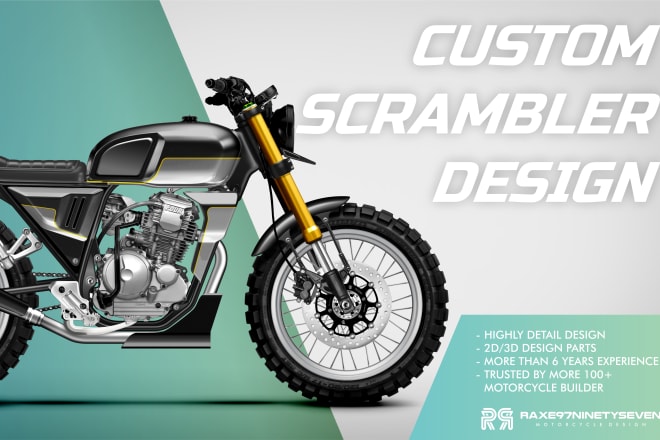 I will design sketch your custom scrambler motorcycle build