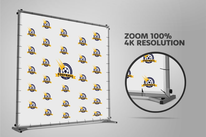 I will design step and repeat backdrop banners from your logo