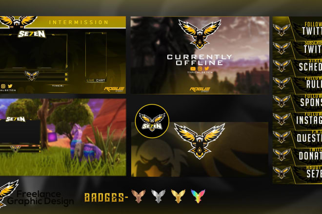 I will design stream overlay and logo for your stream