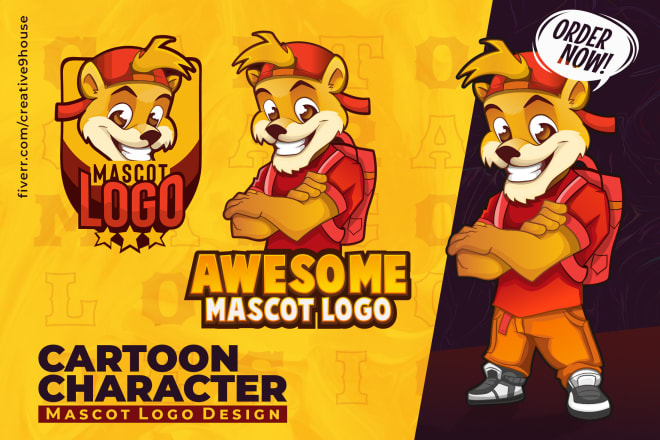 I will design stunning cartoon character mascot logo for your business, brand, team