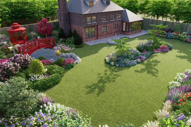 I will design your garden, backyard, patio, terrace 3d realistic landscape