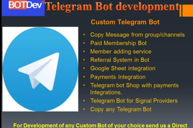 I will develop a custom telegram bot for you