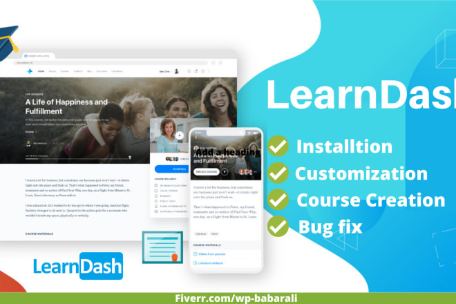 I will develop and customize wordpress lms website with learndash
