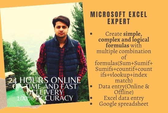 I will develop complex formulas like vlookup, index match in excel spreadsheet