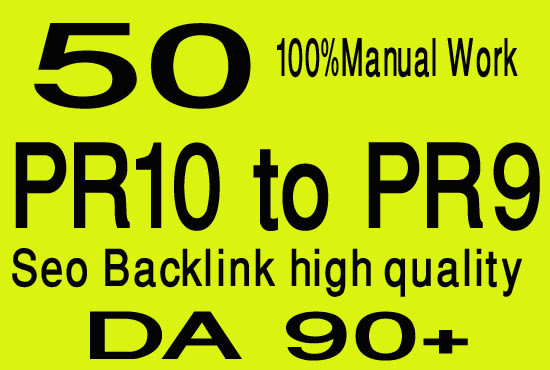 I will do 50 pr10 to pr7 high quality seo dofollow backlinks