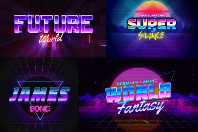I will do 80s style typography logo or banner design