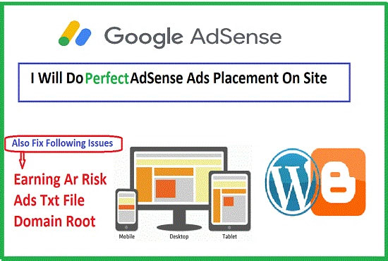 I will do adsense ads placement on your website