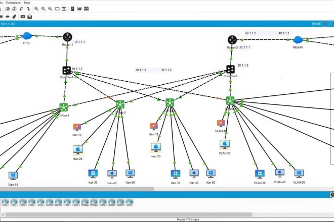 I will do advance packet tracer, gns3 projects and network design