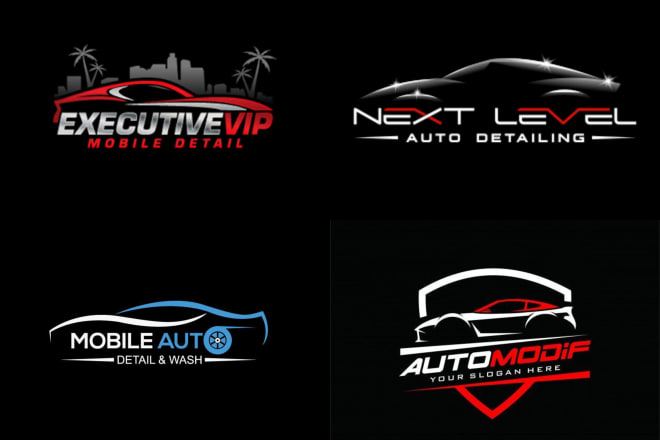 I will do auto detailing auto mobile and car wash logo design
