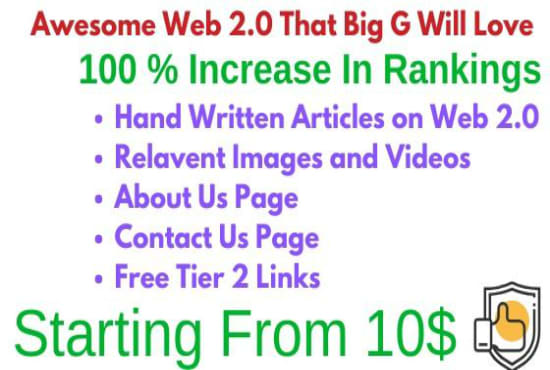 I will do awesome handmade web 2 0 with unique content