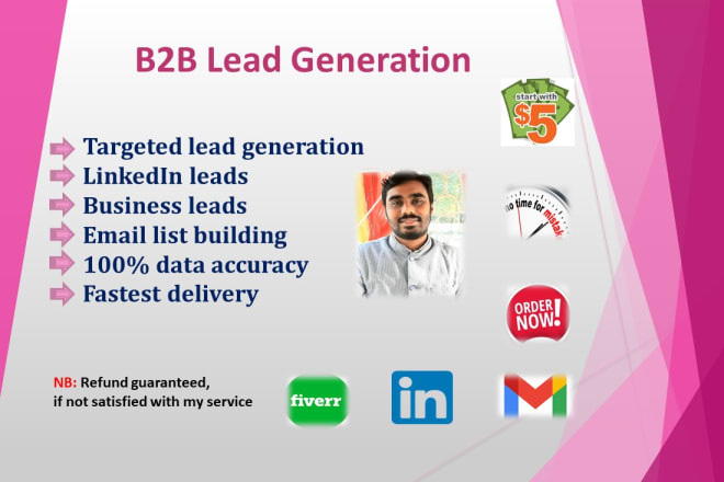 I will do b2b lead generation, business leads and email list building