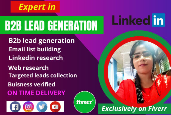 I will do b2b linkedin lead generation, build prospect email list