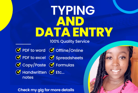 I will do data entry typing work