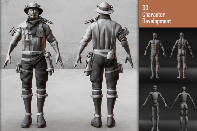 I will do digital sculpting of 3d character with zbrush