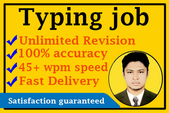 I will do fast typing job and copy typing work as typist