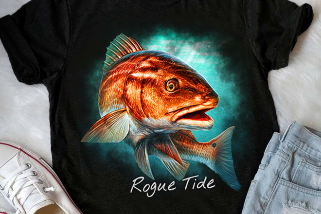 I will do hunting fishing and camping t shirt design with illustrations