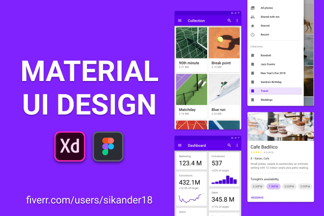 I will do material design UI UX for mobile or web