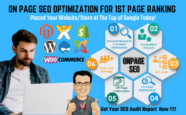 I will do on page SEO optimization for wordpress, wix, shopify and magento store