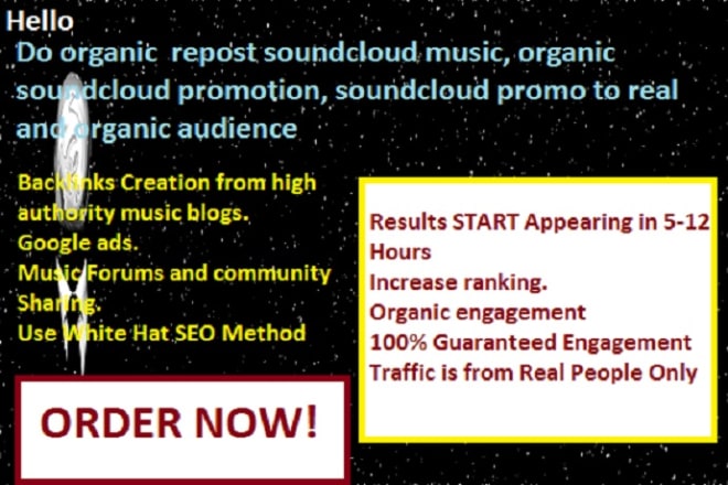 I will do organic soundcloud promotion and soundcloud promo