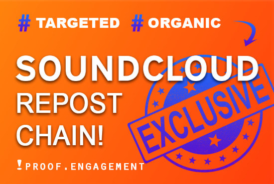 I will do organic soundcloud promotion to repost chain