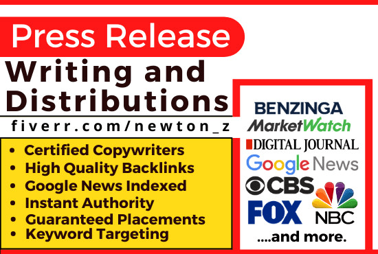 I will do press release writing and press release distribution