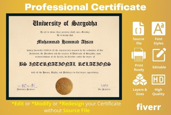 I will do professional award and diploma certificate design