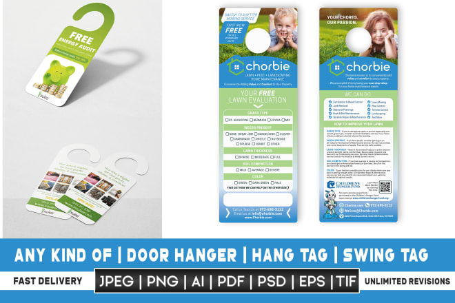 I will do professional door hanger design, hang tag