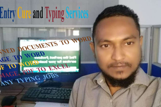 I will do purely fast typing jobs, data entry work