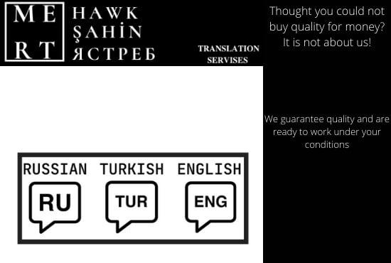 I will do translations in russian and turkish languages any type of text