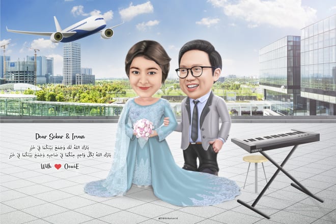 I will draw caricatures wedding couple from your photo