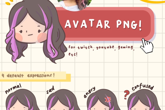I will draw chibi anime icon png avatar drawing for twitch