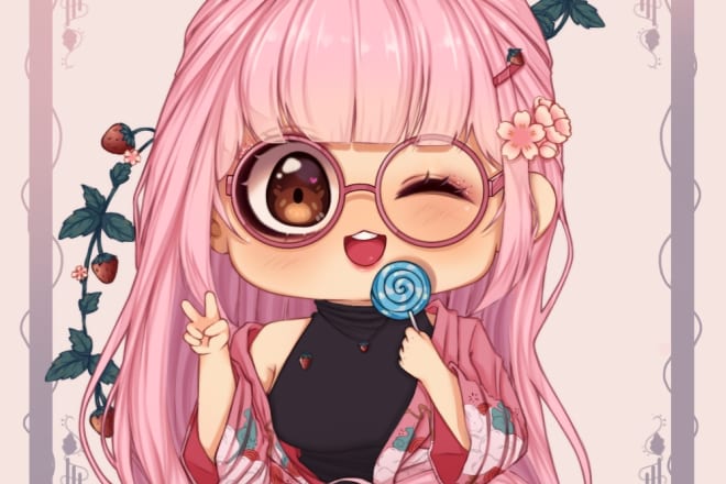 I will draw cute chibi character for you