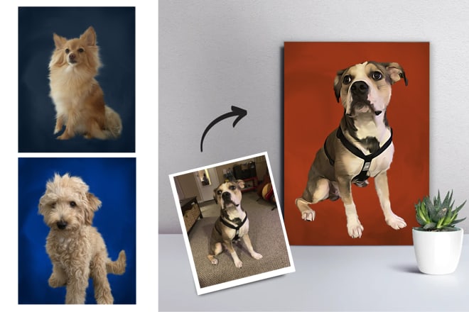 I will draw realistic pet portrait into digital custom oil painting