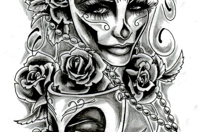 I will draw supper artistic tattoo design in any style
