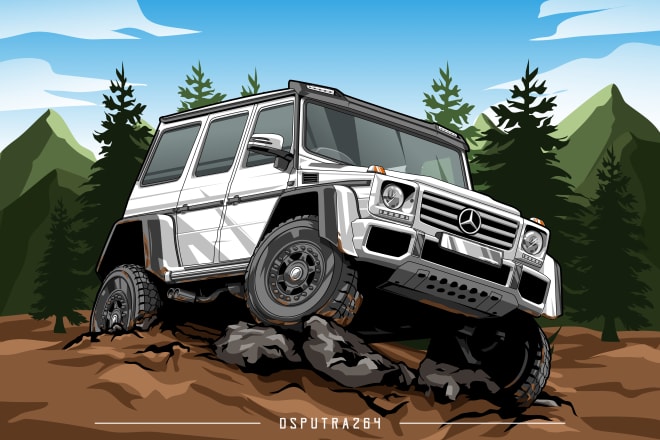 I will draw vector illustration of your car or any vehicle