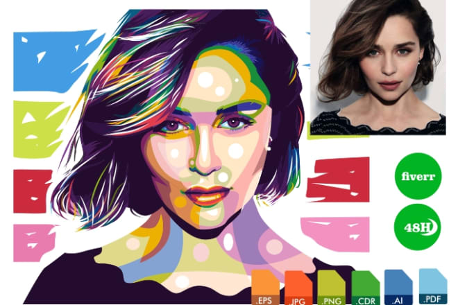 I will draw vector pop art illustration from your photo