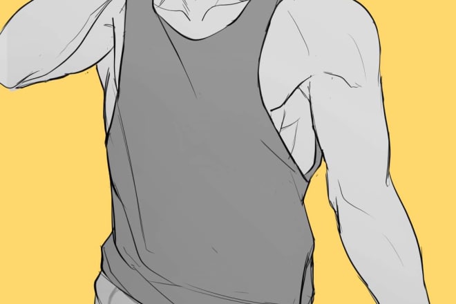 I will draw you a muscular anime boy bara character ocs fanarts