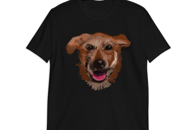 I will draw your pet and print on unisex shirt with free shipping worldwide