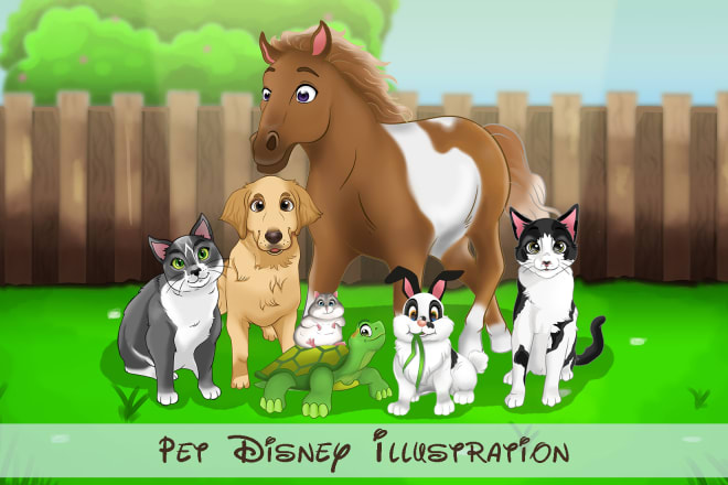 I will draw your pet into disney style