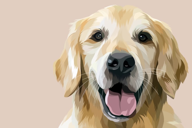 I will draw your pet or any animals into a vector cartoon portrait