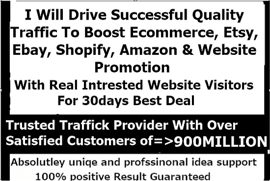 I will drive traffic to ecommerce,website,etsy,ebay,amazon,shopify market promotion
