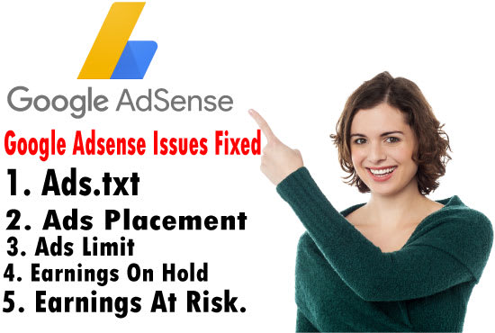 I will fix google adsense ads limit errors or do ads placement