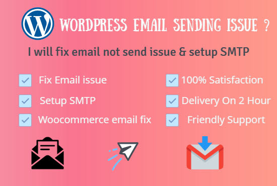 I will fix the wordpress email issue or setup the SMTP server