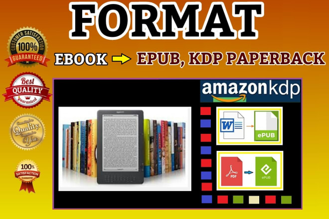 I will format ebook, poetry book for amazon kindle epub, KDP paperback in 24 hours