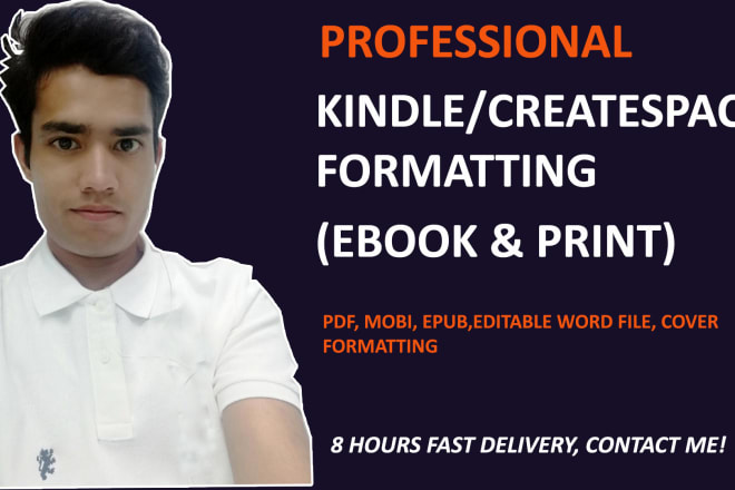 I will format word doc to kindle ebook or paperback format