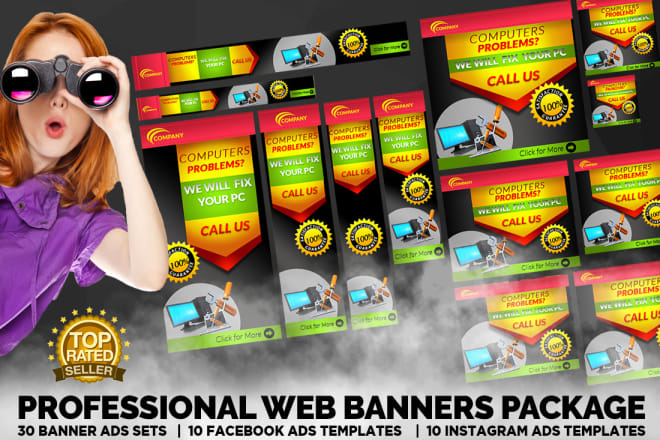 I will give you 30 banner templates, banner design